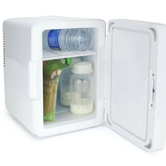 Mini Fridge Small Space Cooler Warmer 6 Can White Marble Finish Home Auto Beauty - Picture 9 of 12